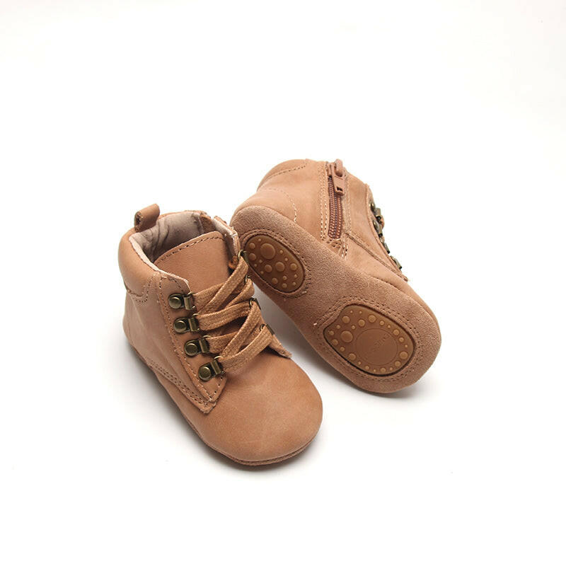 Leather Combat Boot | Color 'Sand' Consciously Baby 2 (Soft Sole)