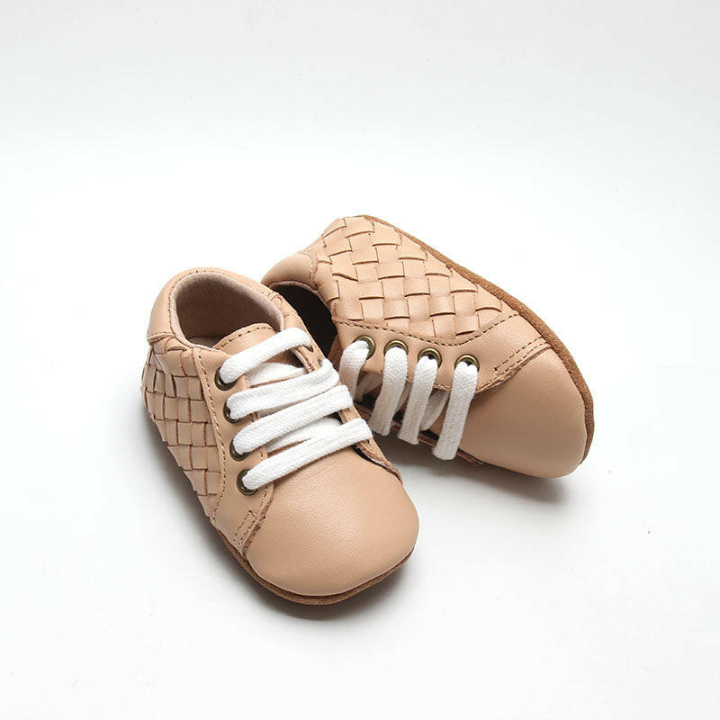 Leather Woven Sneaker | Color 'Honey' | Soft Sole  Consciously Baby 2 (3 - 6 months)