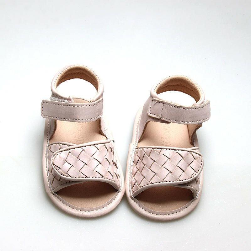 Leather Woven Sandal | Color 'Dusty Pink' | Soft Sole  Consciously Baby