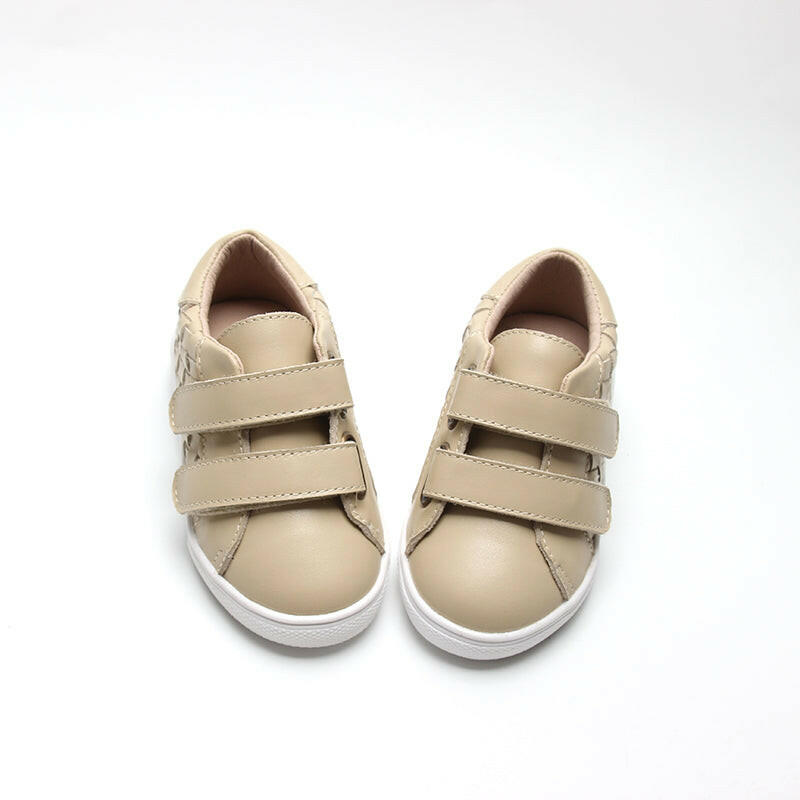 Leather Woven Sneaker | Color 'Bone' Consciously Baby