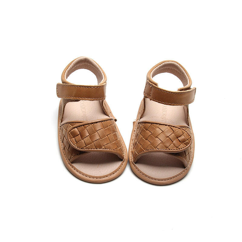 Leather Woven Sandal | Color 'Walnut' | Soft Sole  Consciously Baby