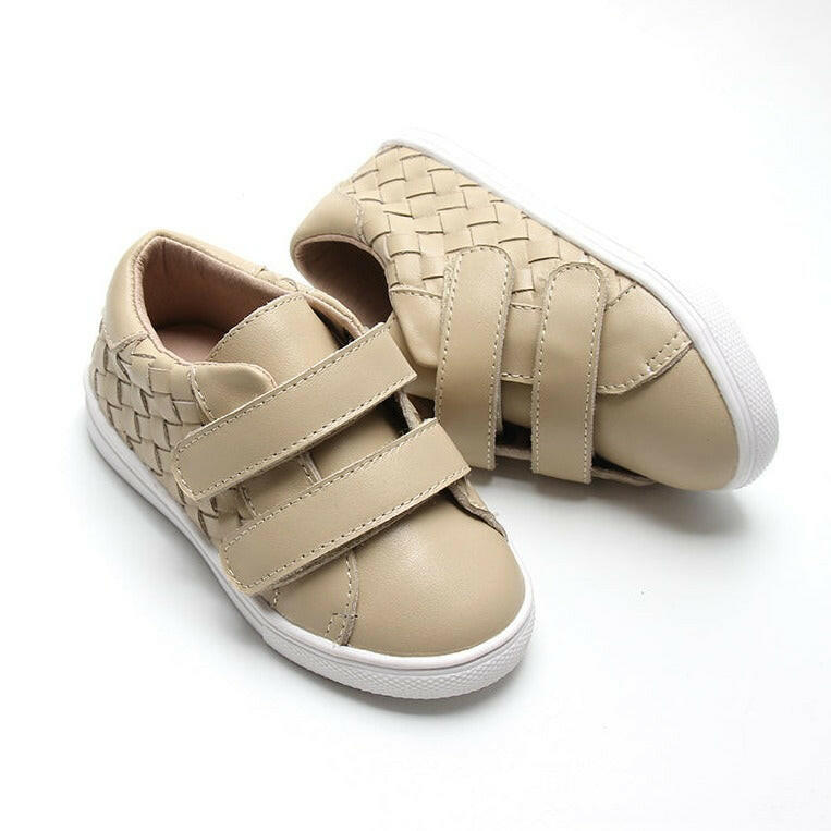 Leather Woven Sneaker | Color 'Bone' Consciously Baby
