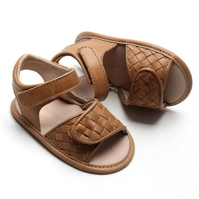 Leather Woven Sandal | Color 'Walnut' | Soft Sole  Consciously Baby 2 (3 - 6 months)