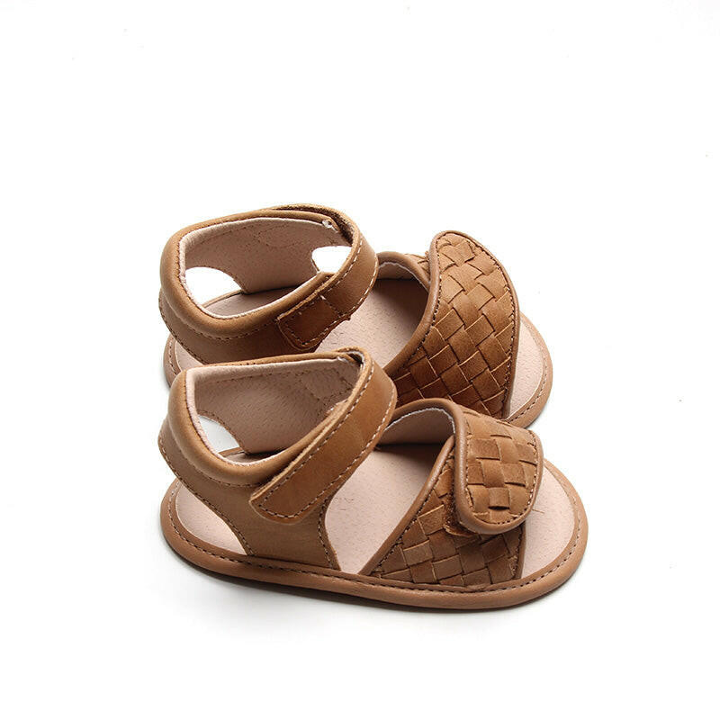Leather Woven Sandal | Color 'Walnut' | Soft Sole  Consciously Baby