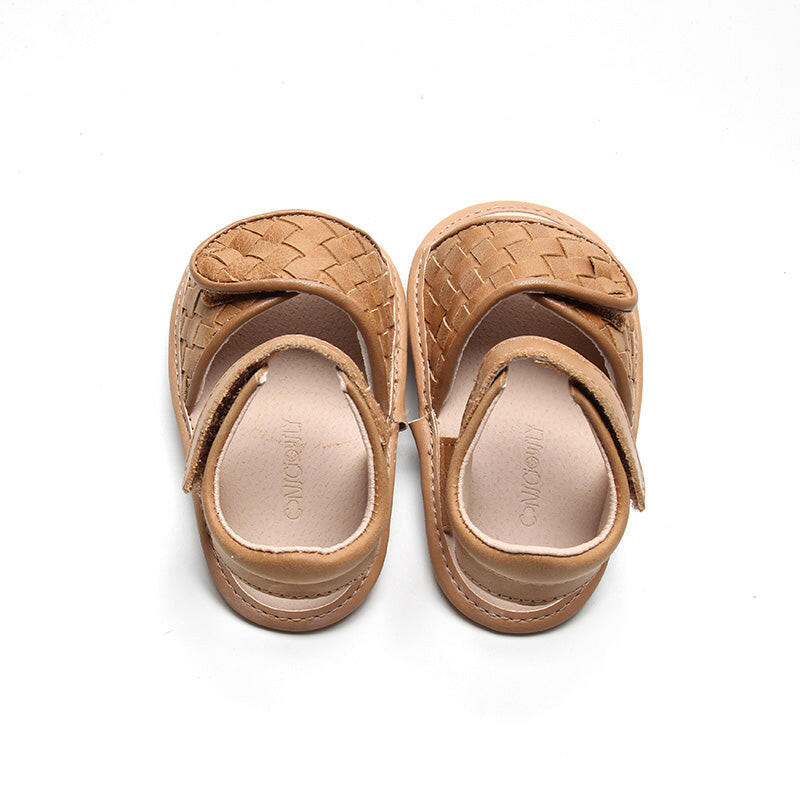 Leather Woven Sandal | Color 'Walnut' | Soft Sole  Consciously Baby