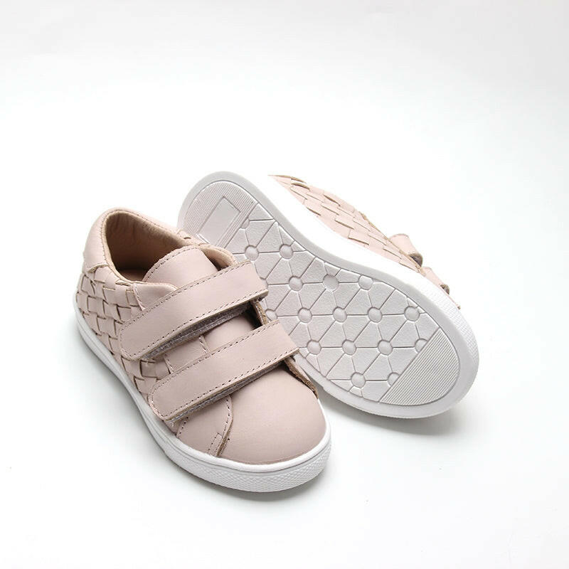 Leather Woven Sneaker | Color 'Dusty Pink'  Consciously Baby