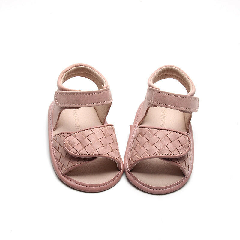 Leather Woven Sandal | Color 'Rose Cloud' | Soft Sole  Consciously Baby