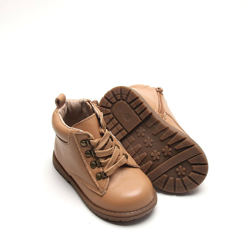 Leather Combat Boot | Color 'Tan' Consciously Baby