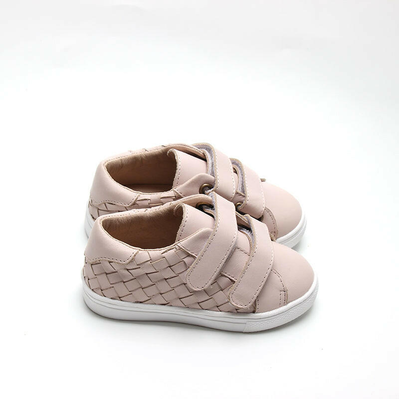 Leather Woven Sneaker | Color 'Dusty Pink'  Consciously Baby