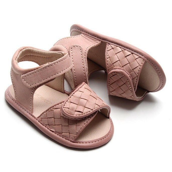 Leather Woven Sandal | Color 'Rose Cloud' | Soft Sole  Consciously Baby 2 (3 - 6 months)