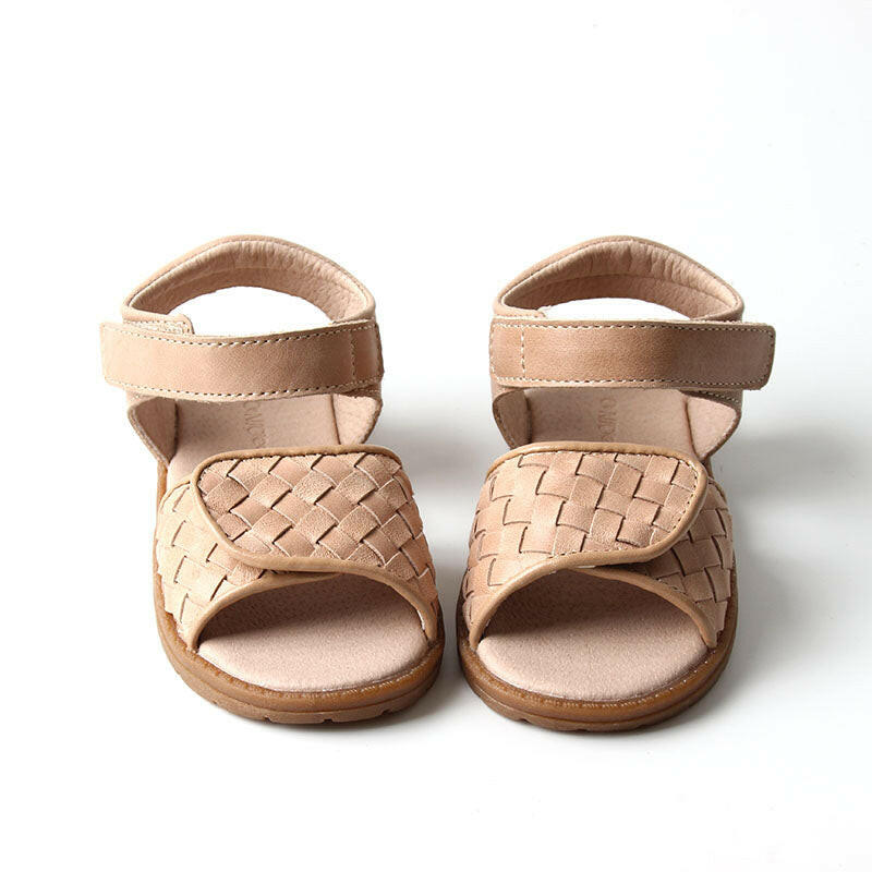 Leather Woven Sandal | Color 'Stone' | Hard Sole Consciously Baby