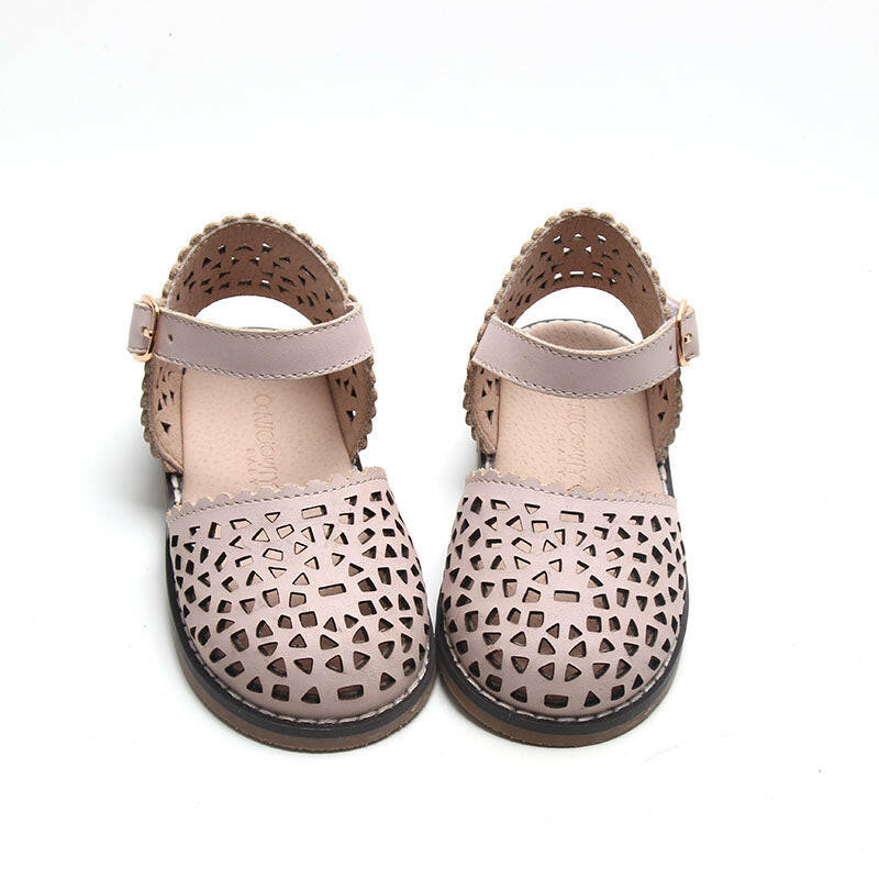 Leather Pocket Sandal | Color 'Dusty Pink' | Hard Sole  Consciously Baby