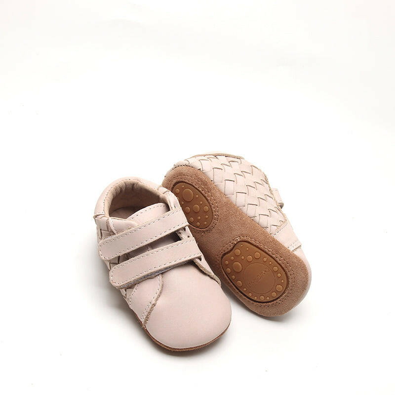 Leather Woven Sneaker | Color 'Dusty Pink'  Consciously Baby