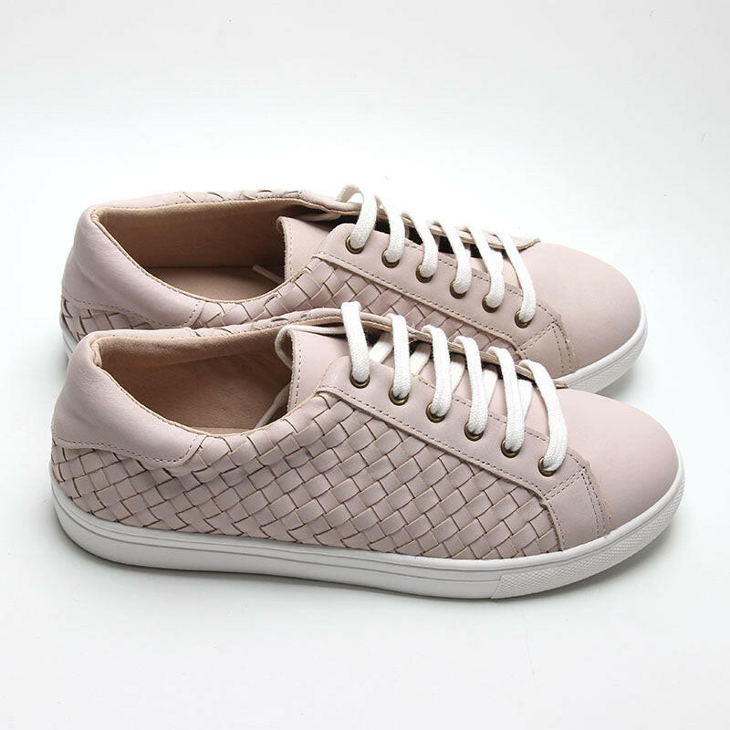 Leather Woven Sneaker | Color 'Dusty Pink' | Women  Consciously Baby