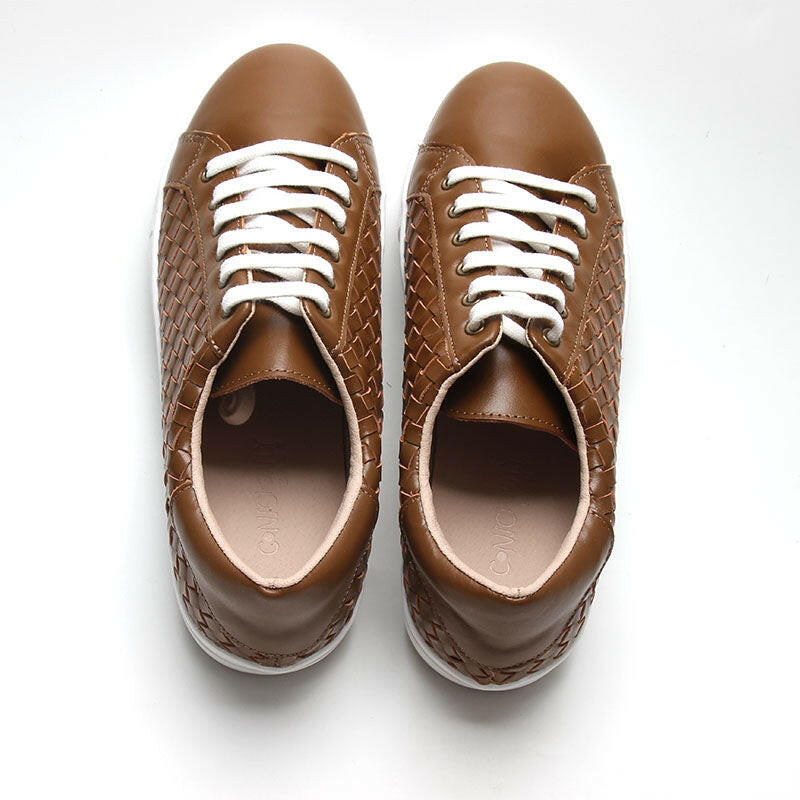 Leather Woven Sneaker | Color 'Espresso' | Women  Consciously Baby
