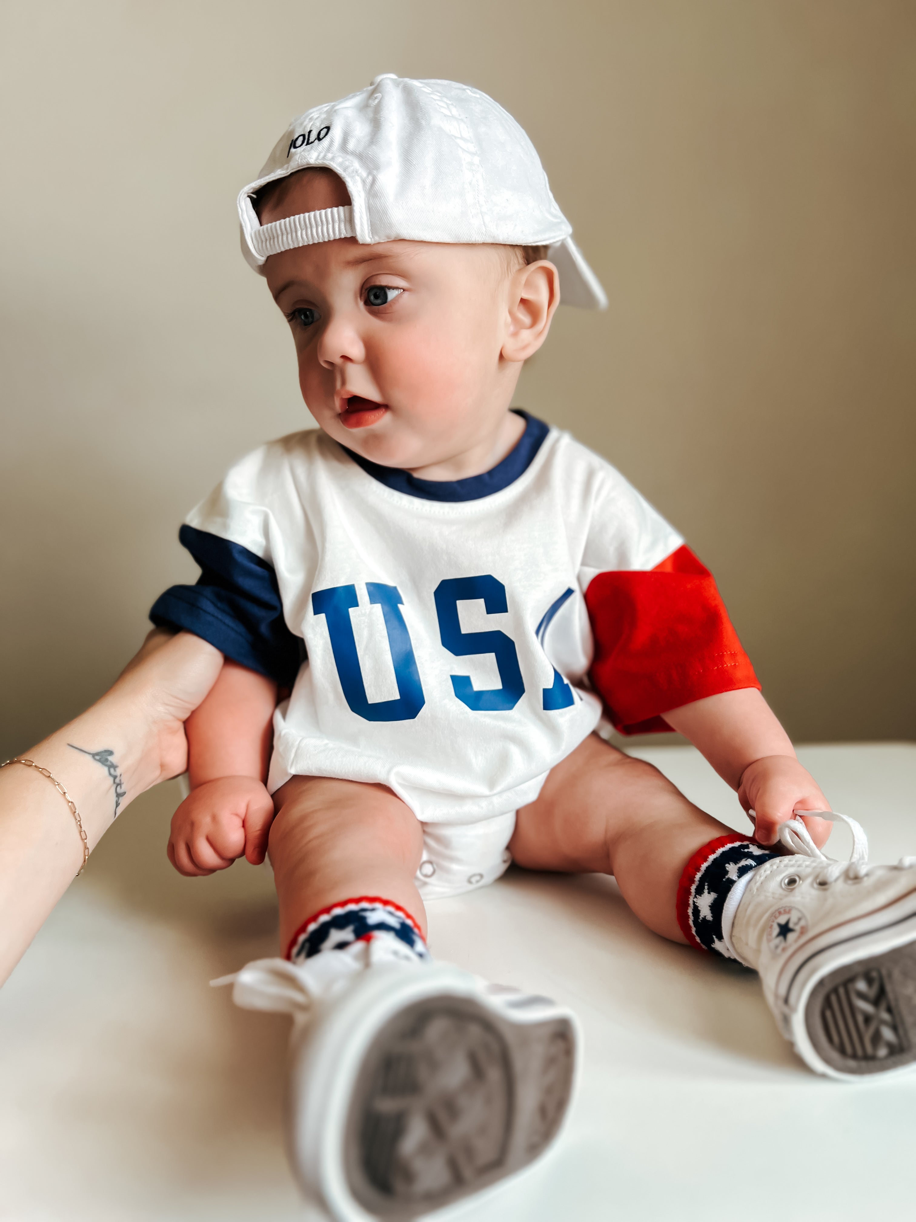 USA Colorblock T-Shirt Romper