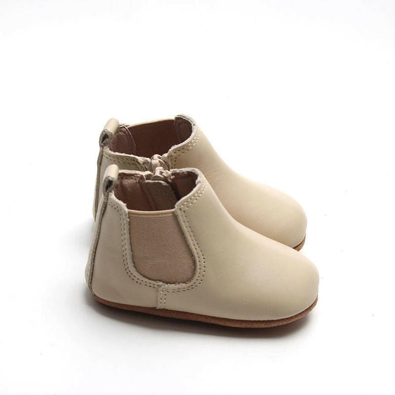 Leather Chelsea Boot | Color 'Bone' | Soft Sole Consciously Baby