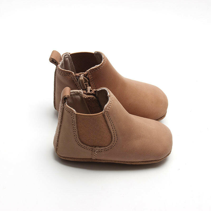 Leather Chelsea Boot | Color 'Sand' | Soft Sole Consciously Baby