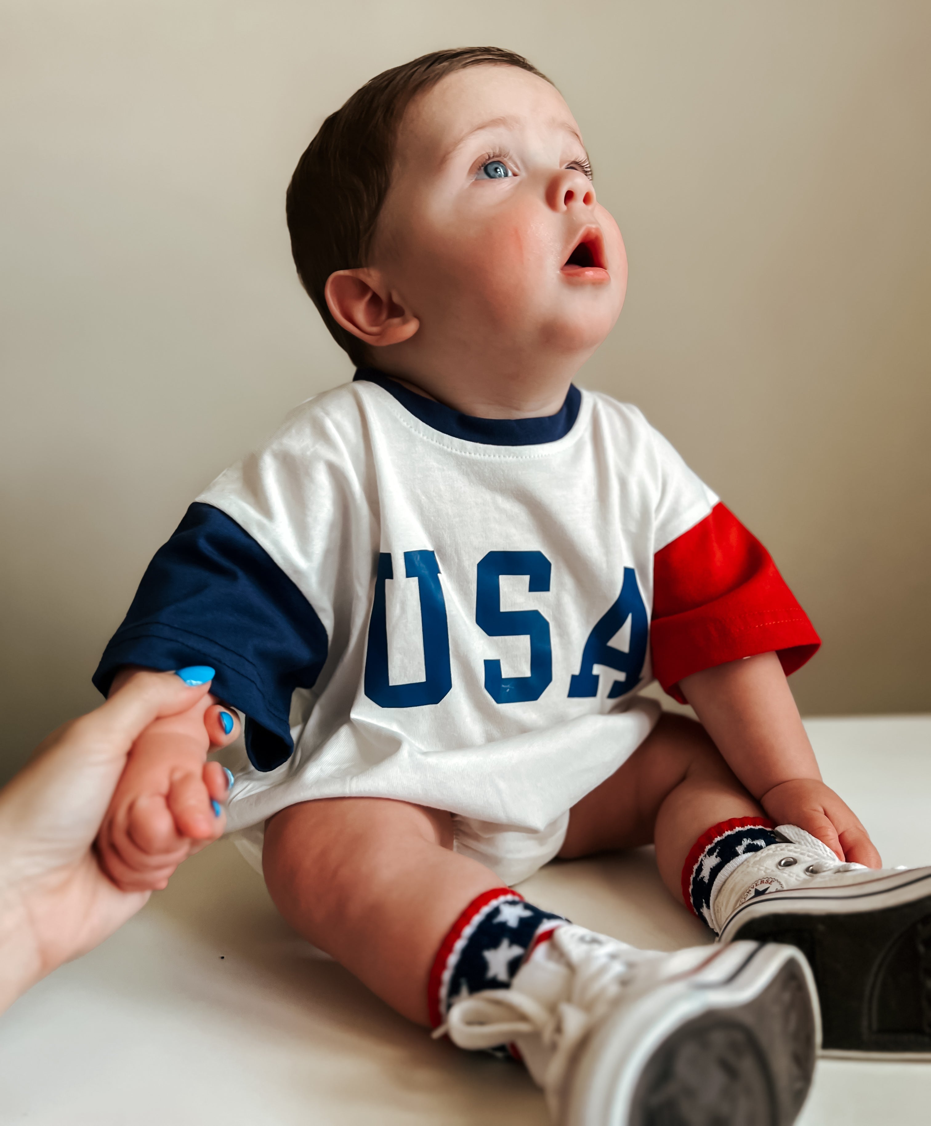 USA Colorblock T-Shirt Romper