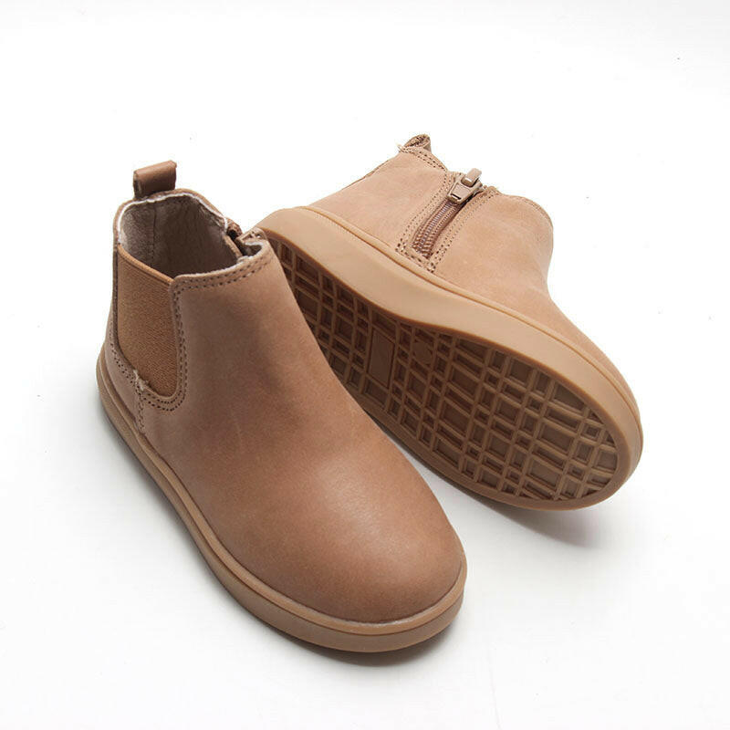 Leather Chelsea Boot | Color 'Sand' | Hard Sole Consciously Baby