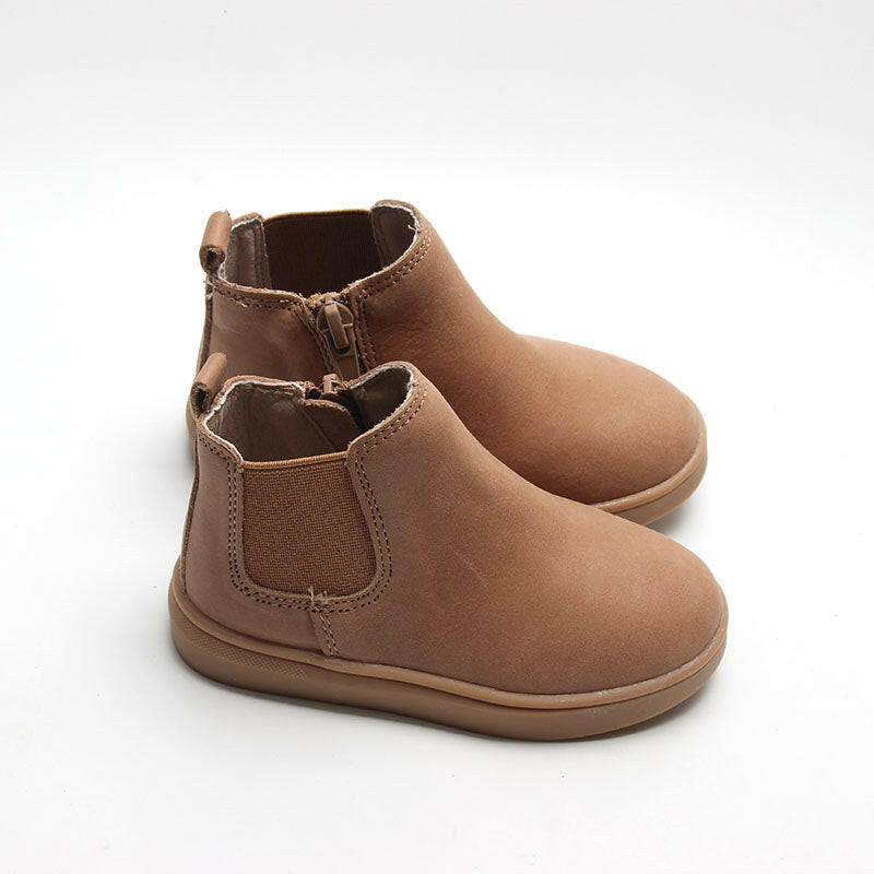 Leather Chelsea Boot | Color 'Sand' | Hard Sole Consciously Baby