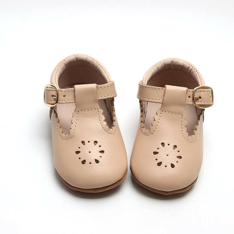 Leather Petal T-Bar | Color 'Honey' | Soft Sole Consciously Baby