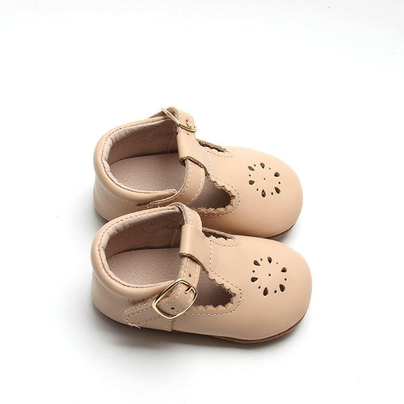 Leather Petal T-Bar | Color 'Honey' | Soft Sole Consciously Baby
