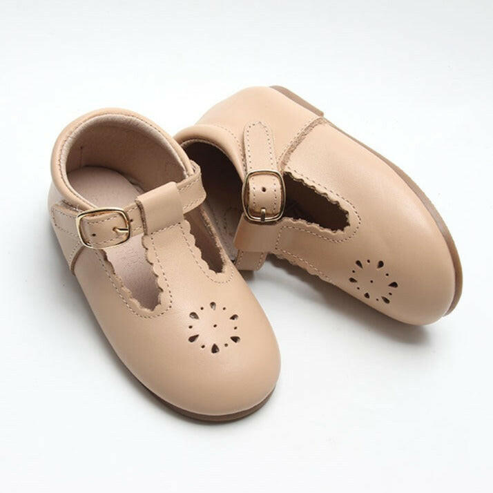 Leather Petal T-Bar | Color 'Honey' | Hard Sole  Consciously Baby 5 (12 - 18 months)