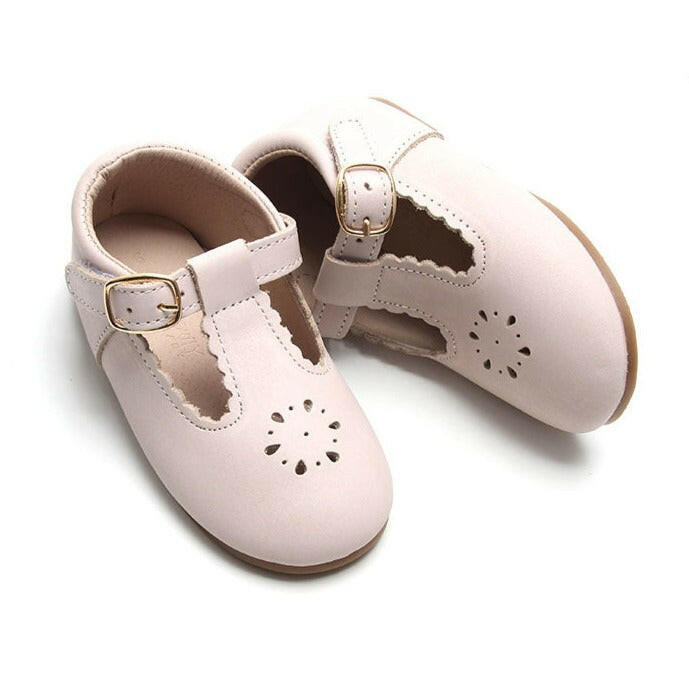 Leather Petal T-Bar | Color 'Dusty Pink' | Hard Sole  Consciously Baby 5 (12 - 18 months)
