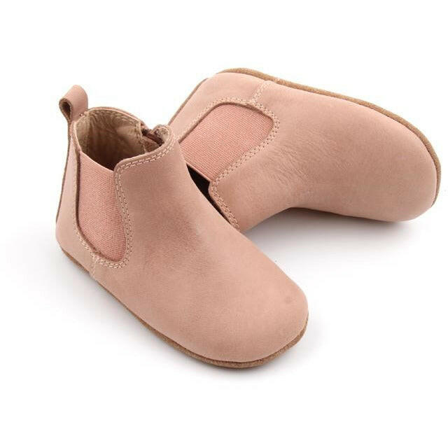 Waxed Leather Chelsea Boot | Color 'Antelope Pink' | Soft Sole  Consciously Baby 2 (3 - 6 months)