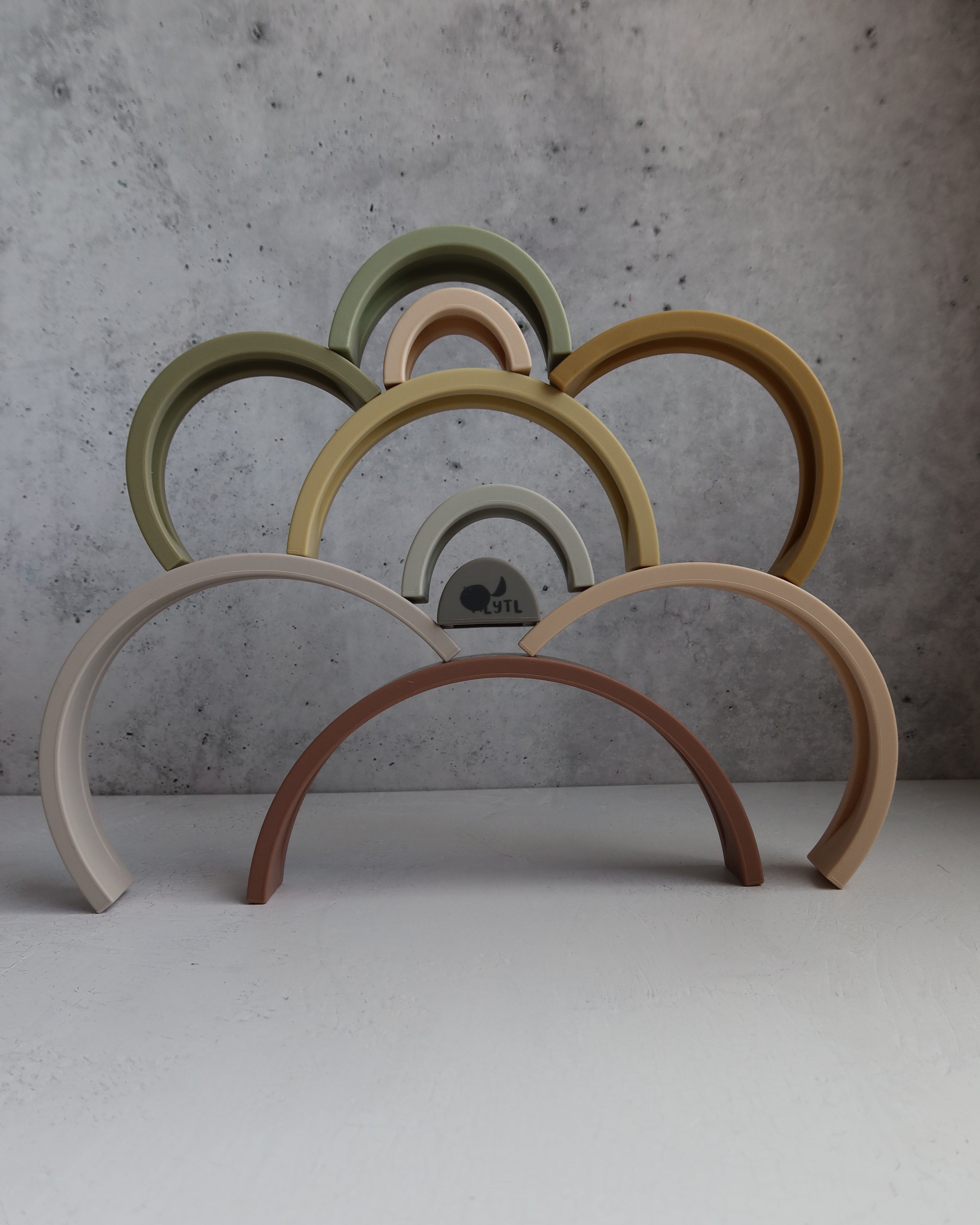 Rainbow Silicone Stacking Toy - Set of 10 | LYTL®️