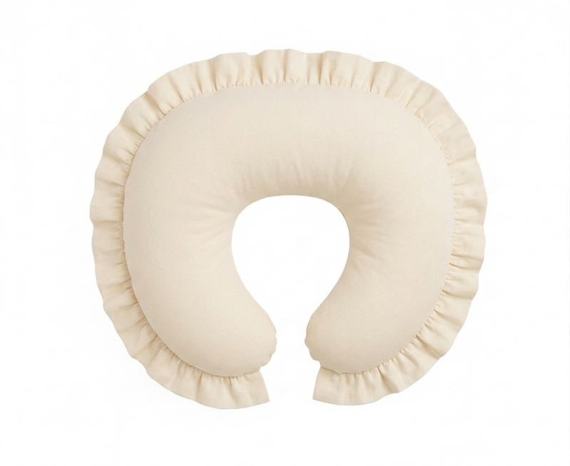 Cream Ruffle Nursing Pillow Cover