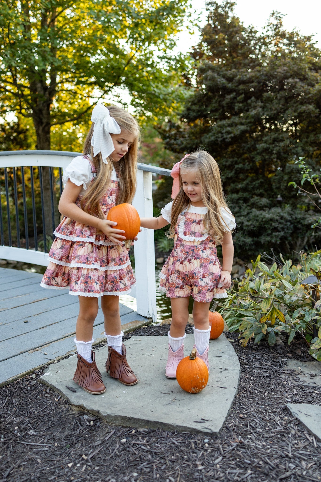 Harvest Blossom Overalls Dress