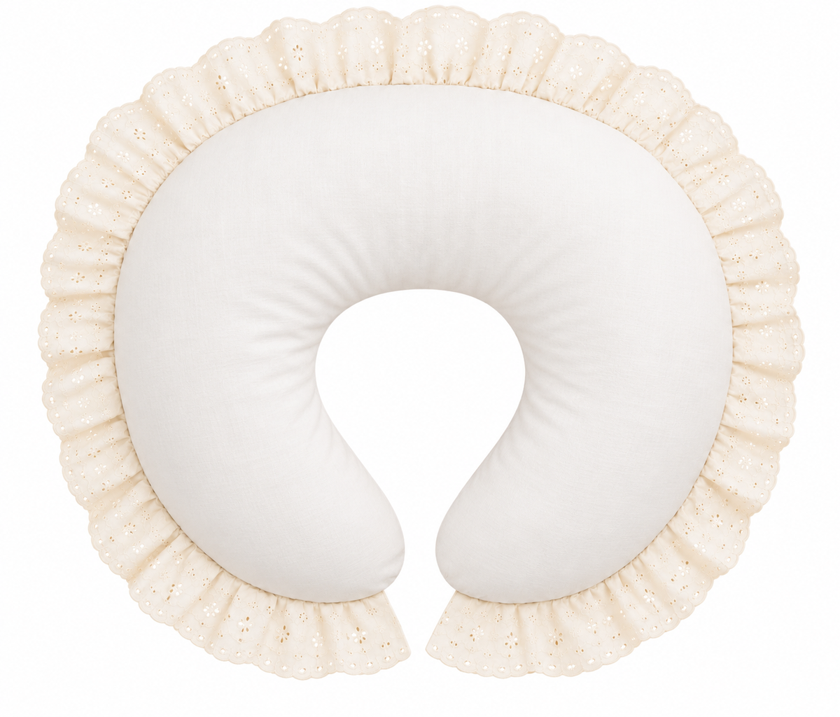 Ivory Eyelet Ruffle Original Nursing Pillow Cover