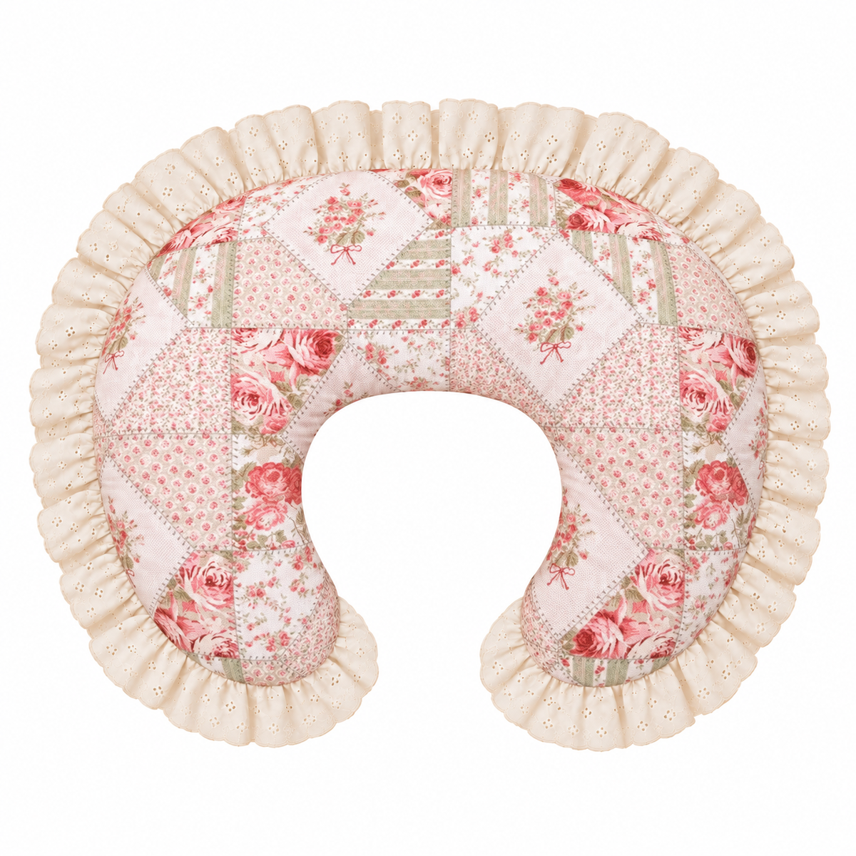 Ivory Eyelet Ruffle New Nursing Pillow Cover