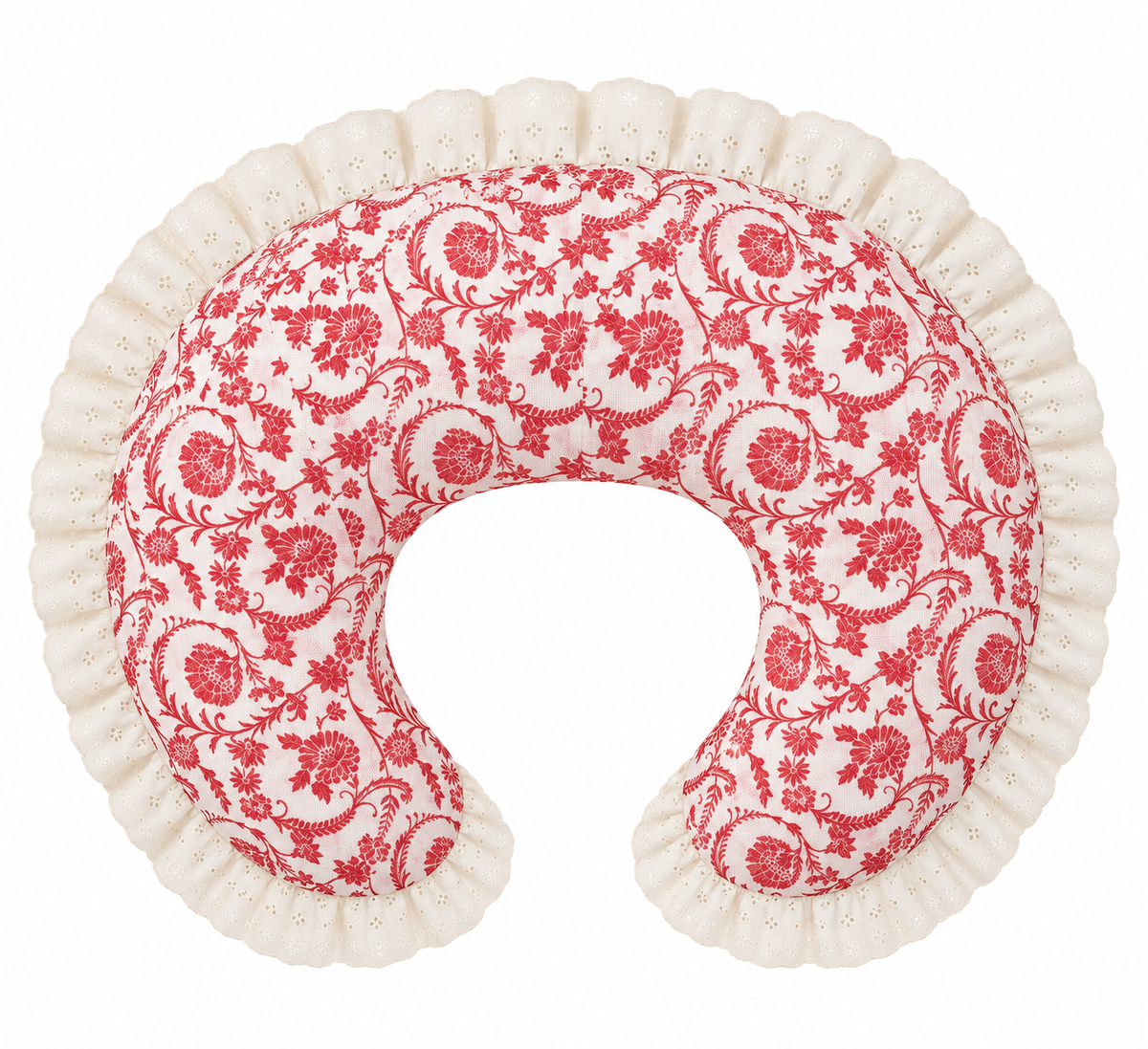 Ivory Eyelet Ruffle New Nursing Pillow Cover