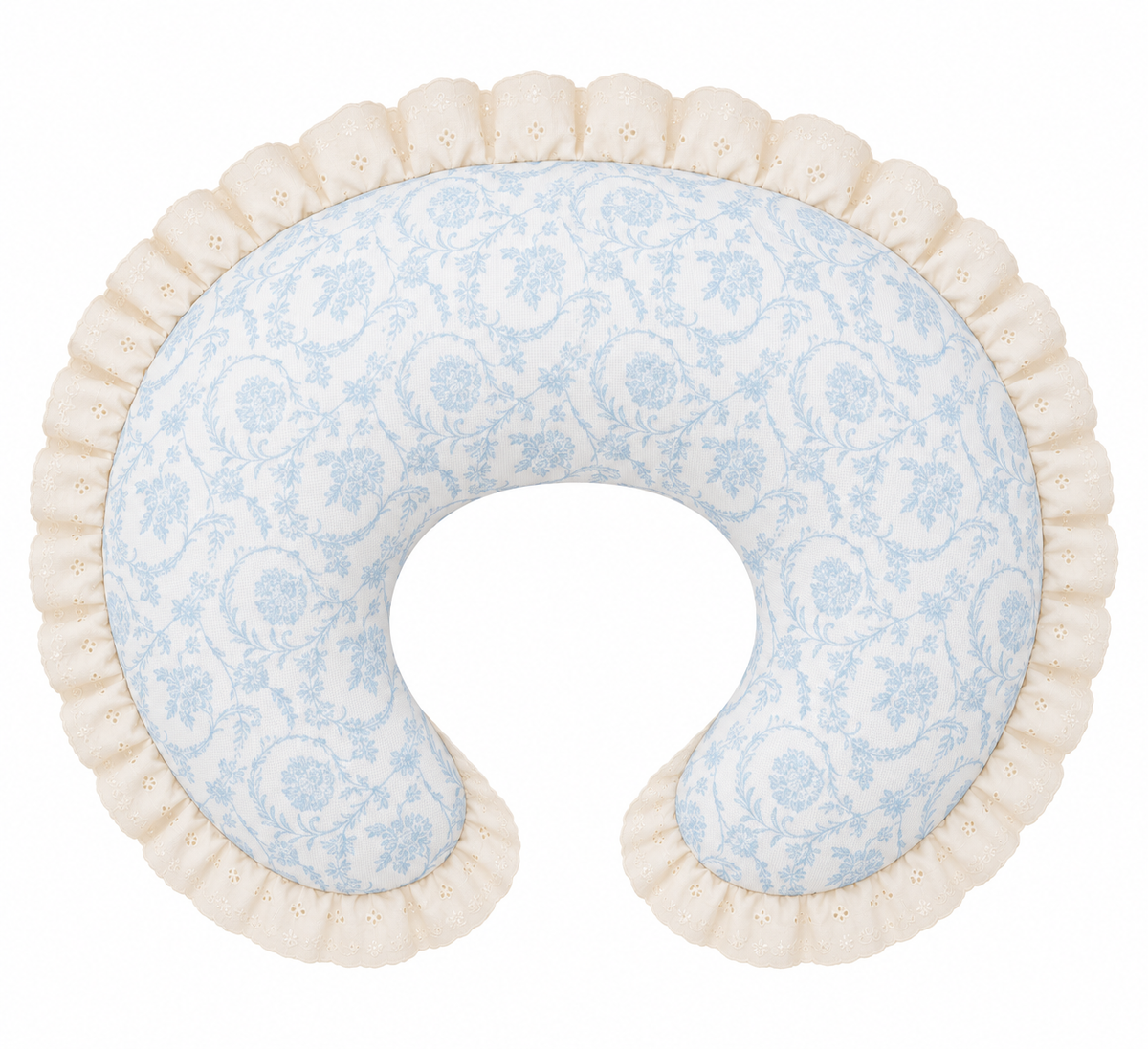 Ivory Eyelet Ruffle New Nursing Pillow Cover
