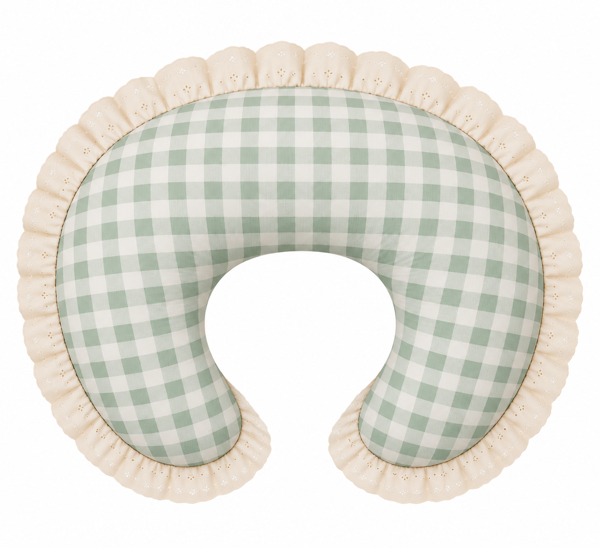 Ivory Eyelet Ruffle New Nursing Pillow Cover