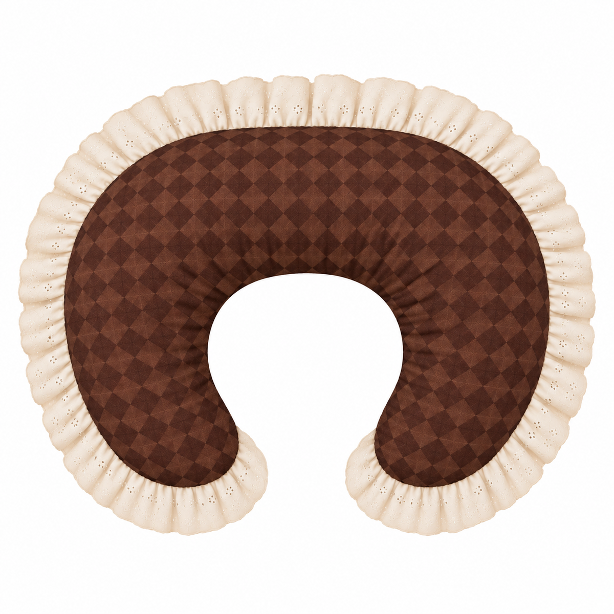 Ivory Eyelet Ruffle New Nursing Pillow Cover