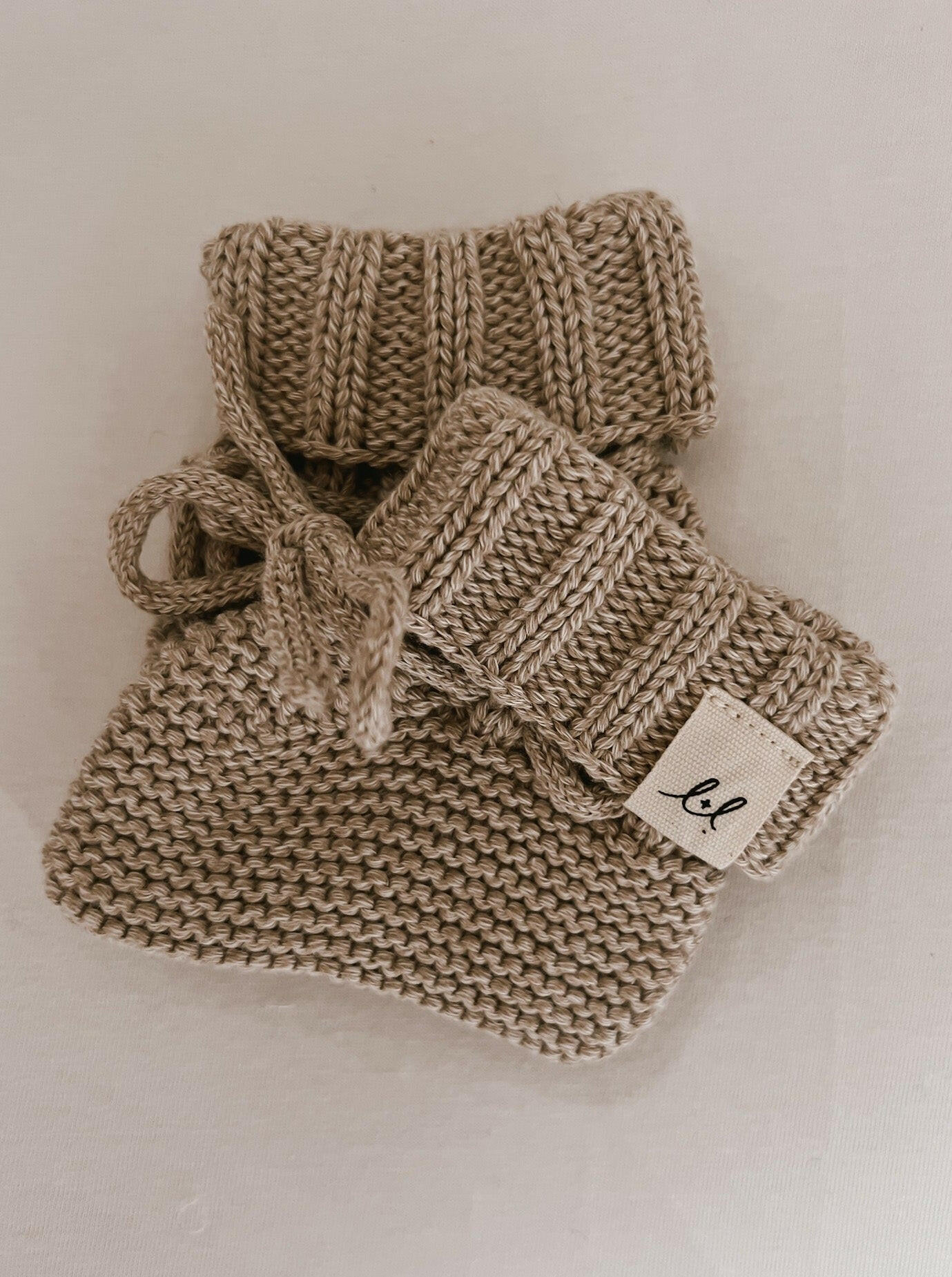 Luna + Luca Organic Booties - Heather Beige Luna + Luca