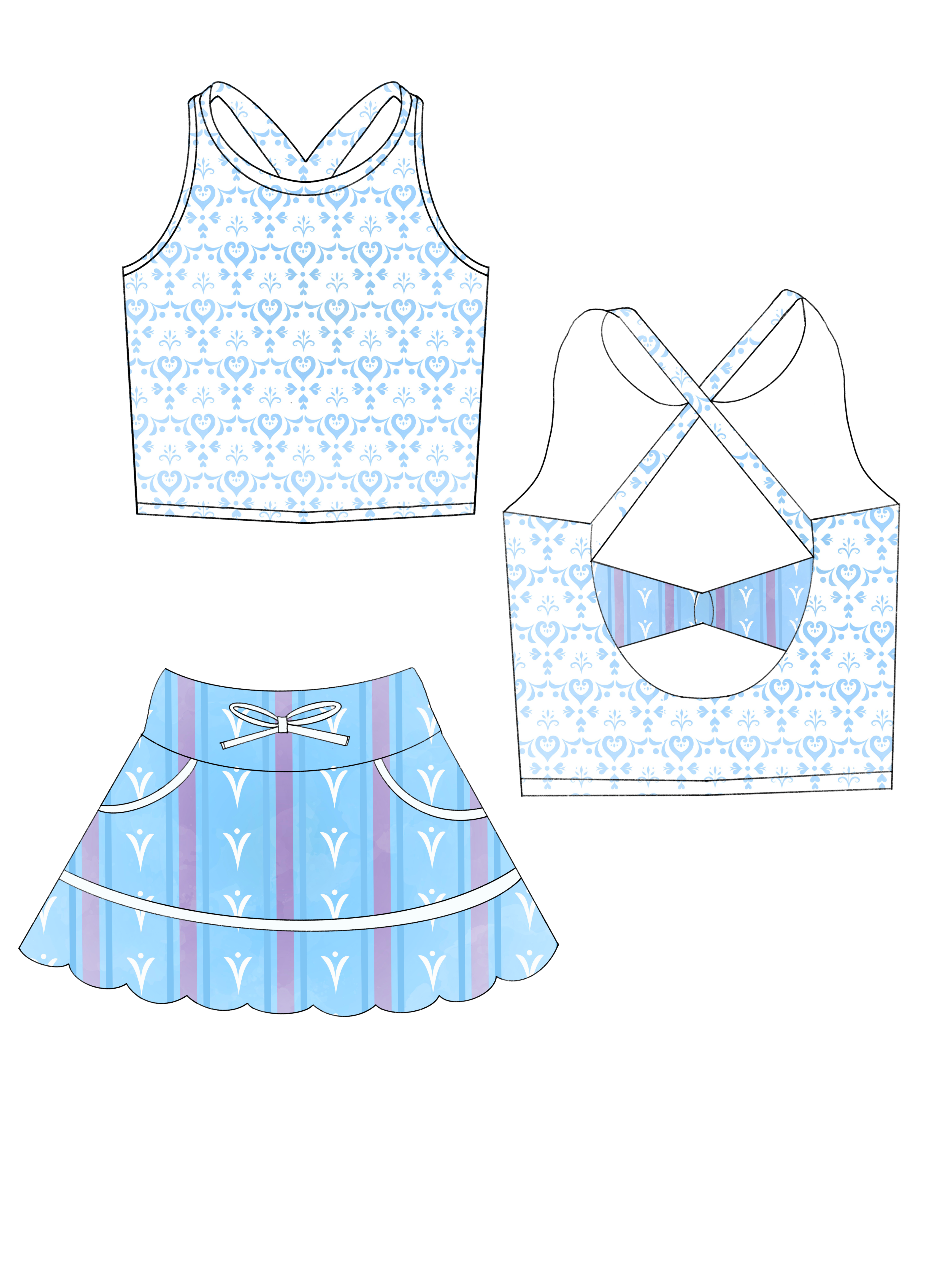 Let it Go Twist Tank & Stride Skort Set