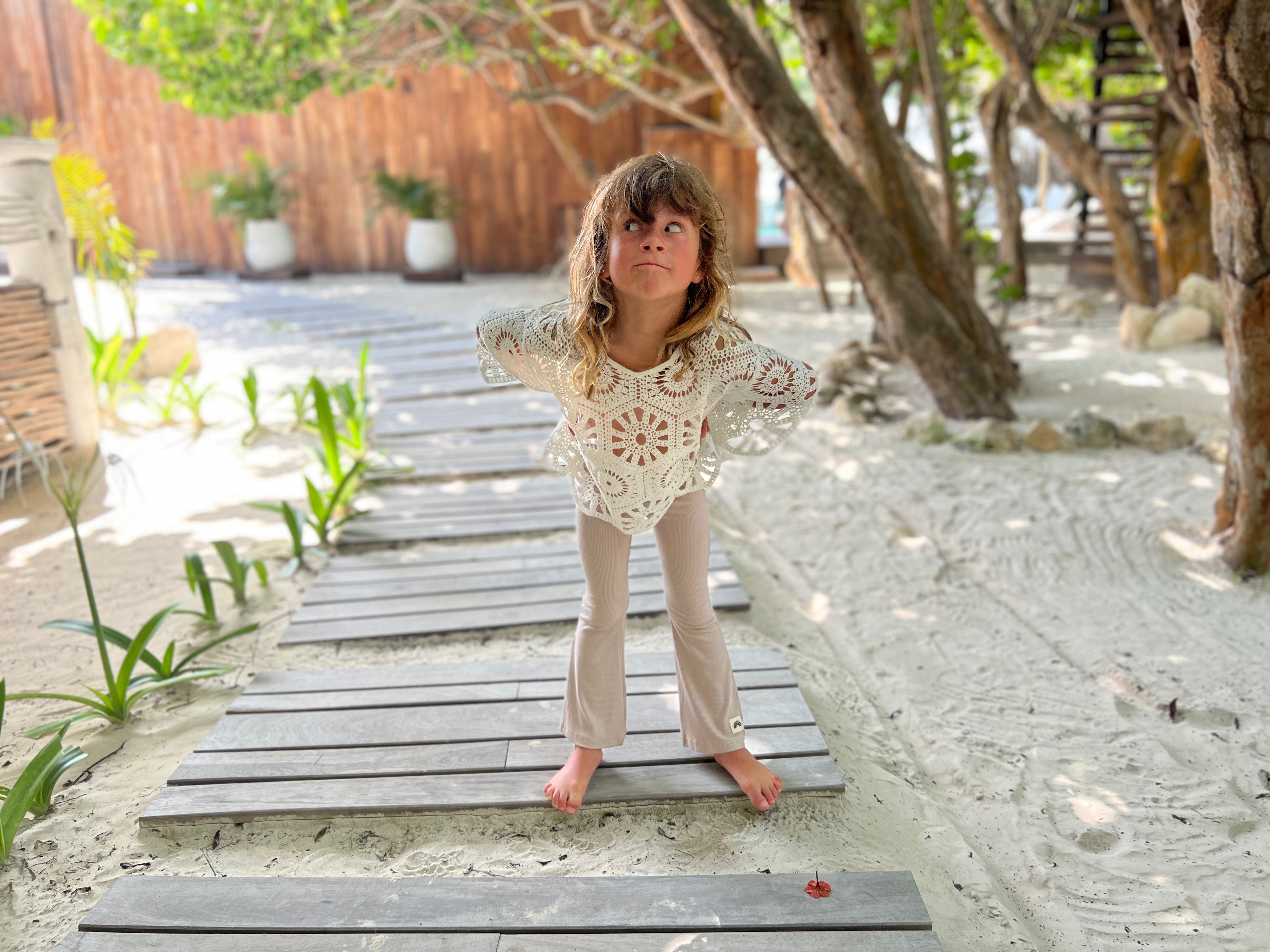 Flared Leggings (Lightweight) - Beige