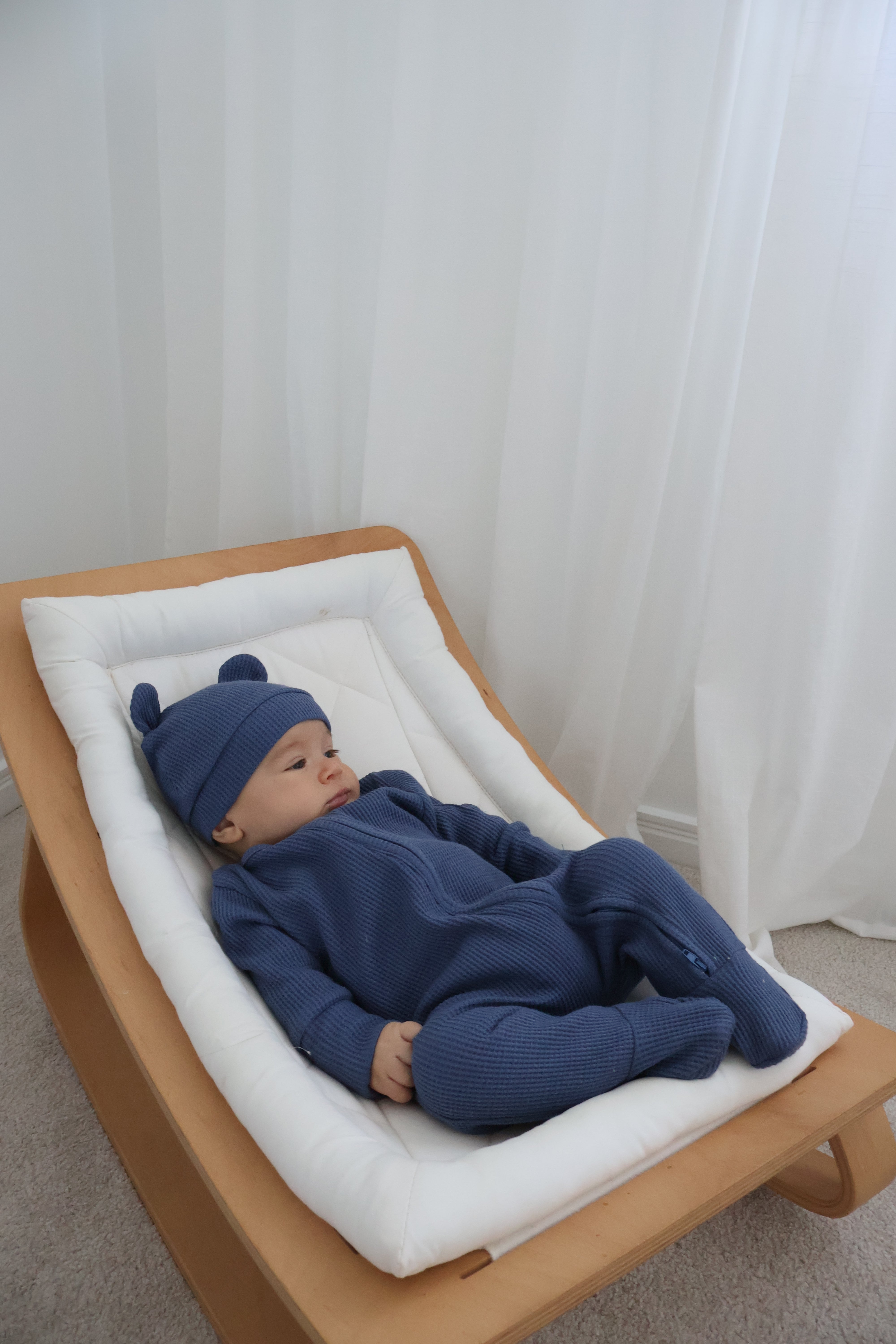 Luna + Luca Bear Waffle Set - Stormy Blue