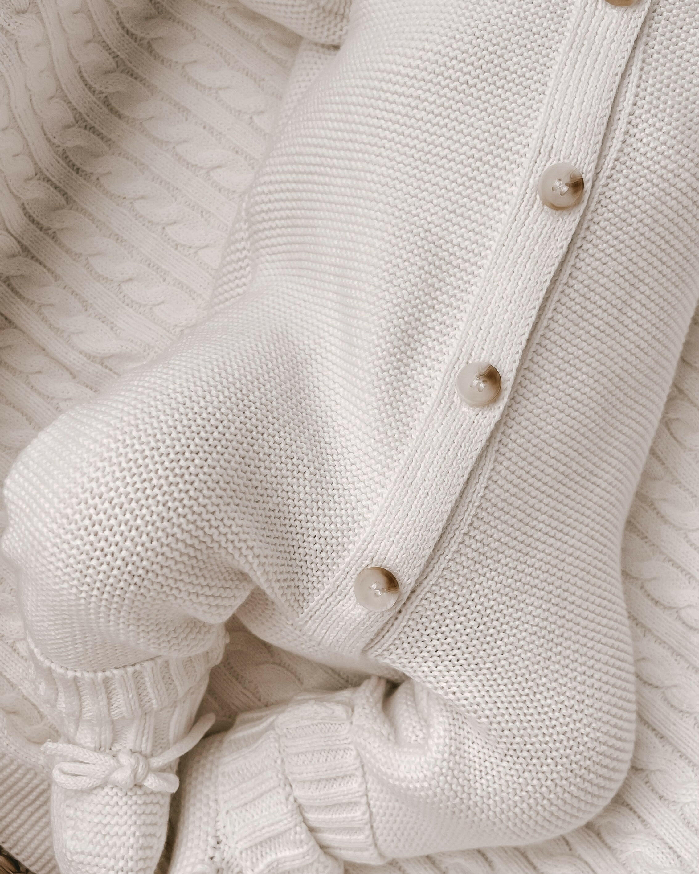 Luna + Luca Classic Purl Knit Jumpsuit - White  Luna + Luca