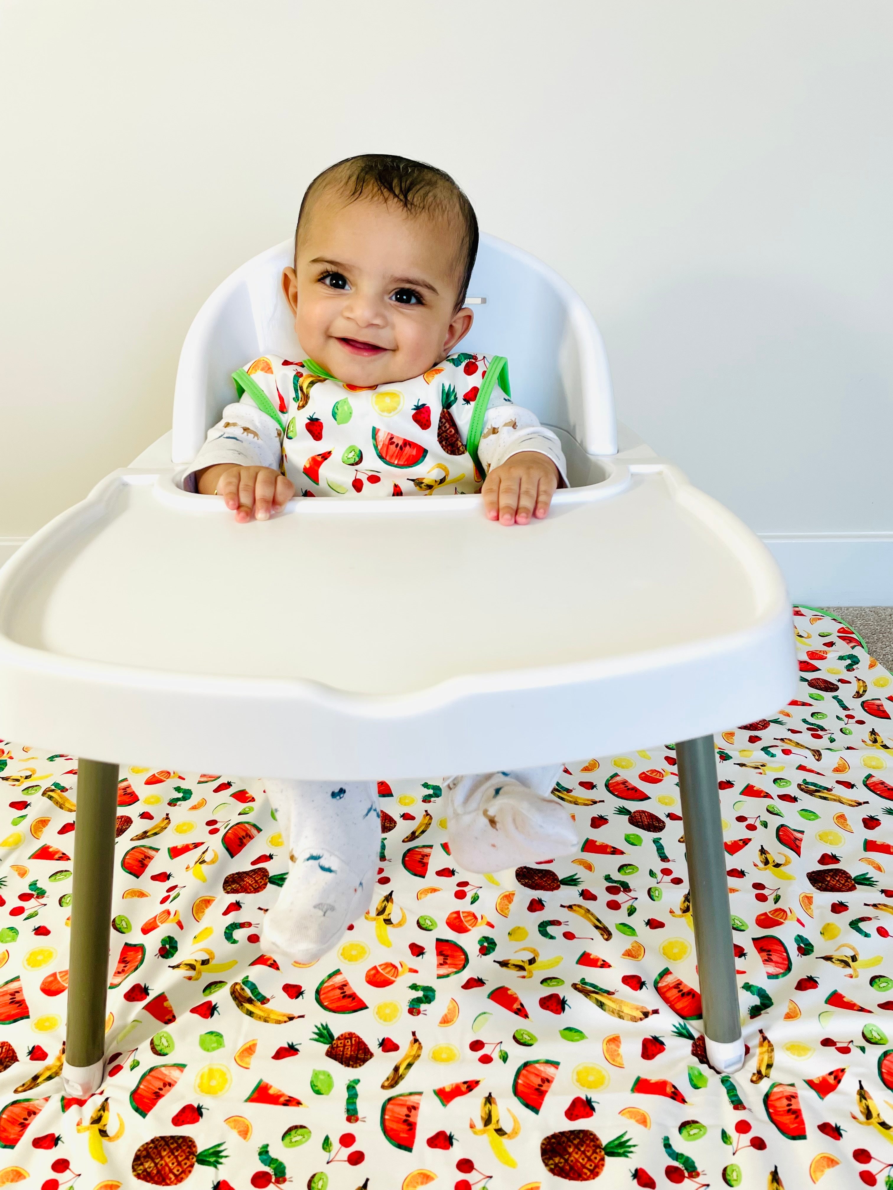 Tropical Fruit Splash Mat - from the World Of Eric Carle - A Waterproof Catch-All for Highchair Spills and More! BapronBaby