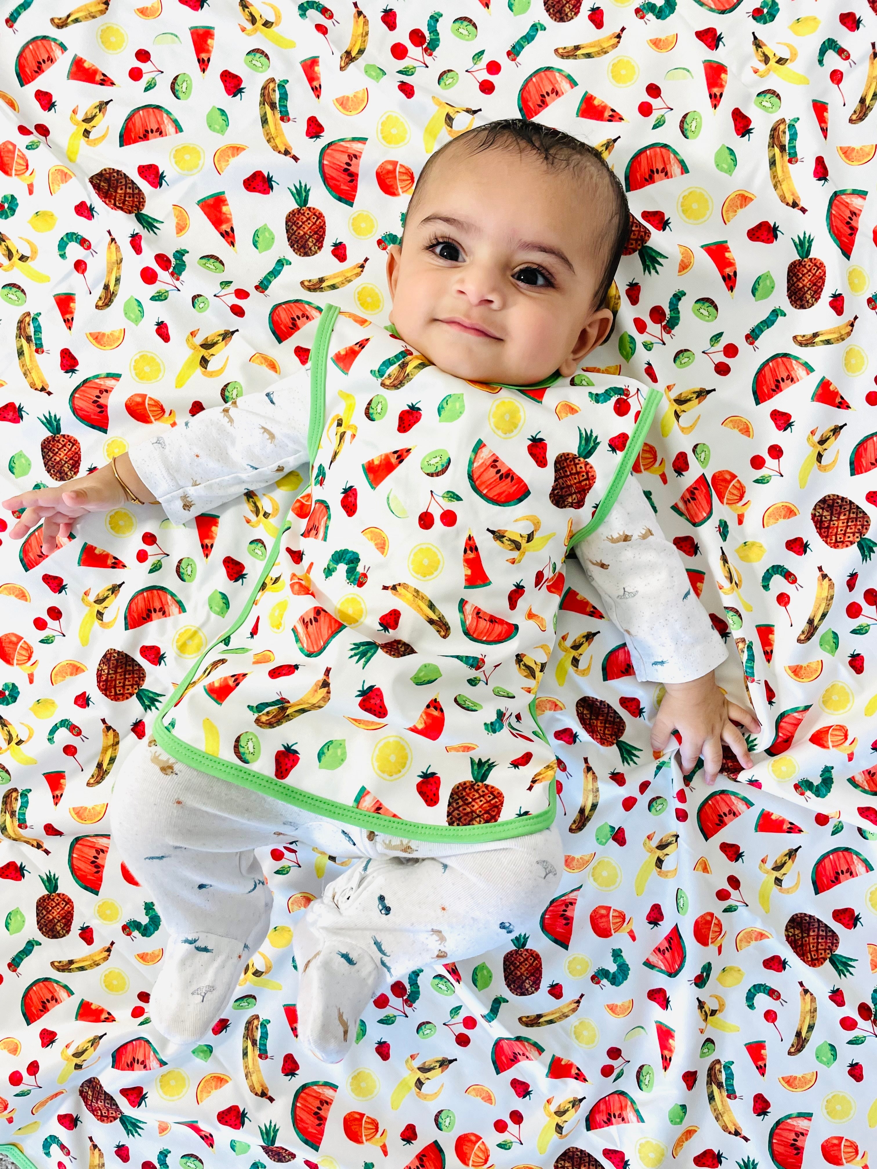 Tropical Fruit Splash Mat - from the World Of Eric Carle - A Waterproof Catch-All for Highchair Spills and More! BapronBaby