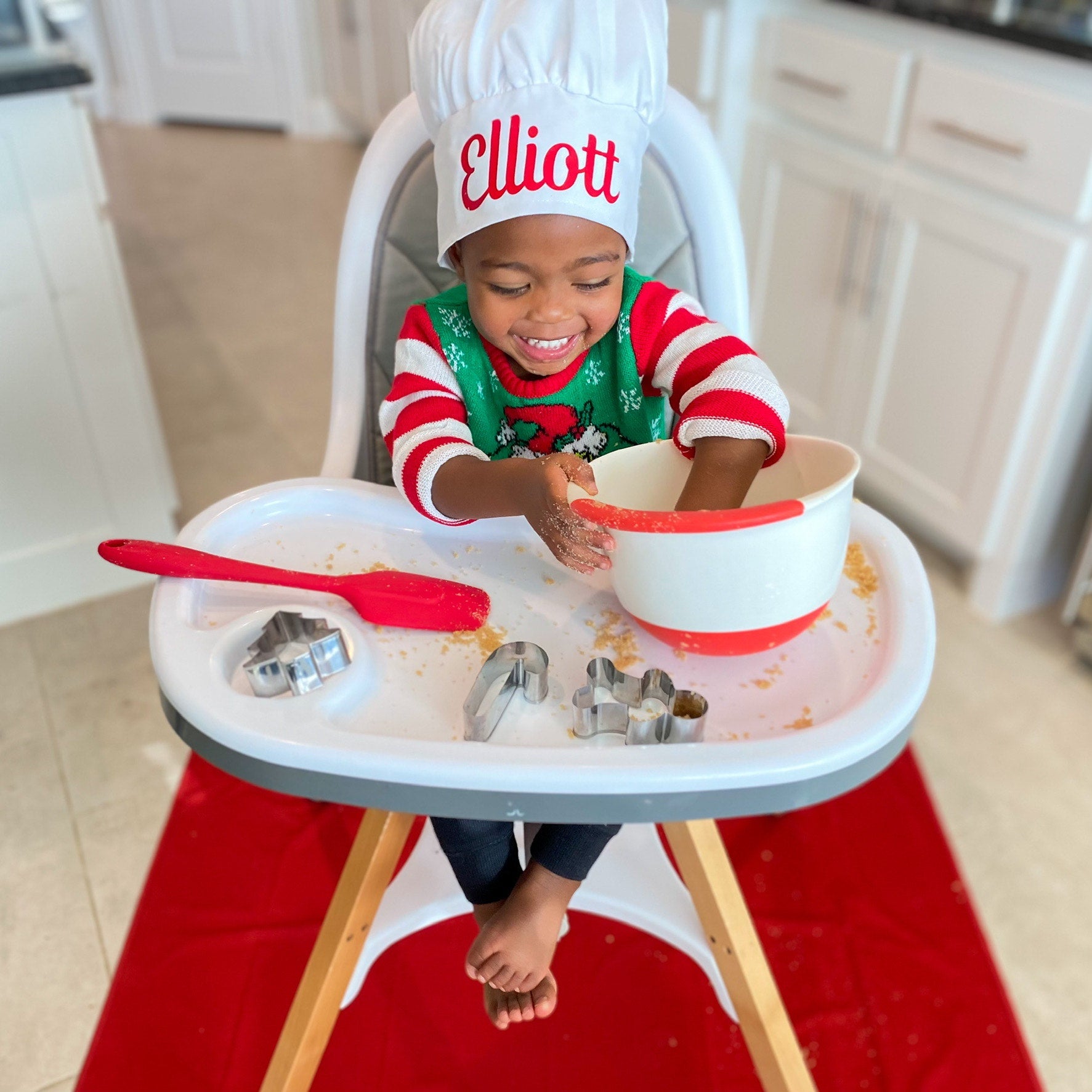 Solid Cranberry Minimalist Splash Mat - A Waterproof Catch-All for Highchair Spills and More! BapronBaby
