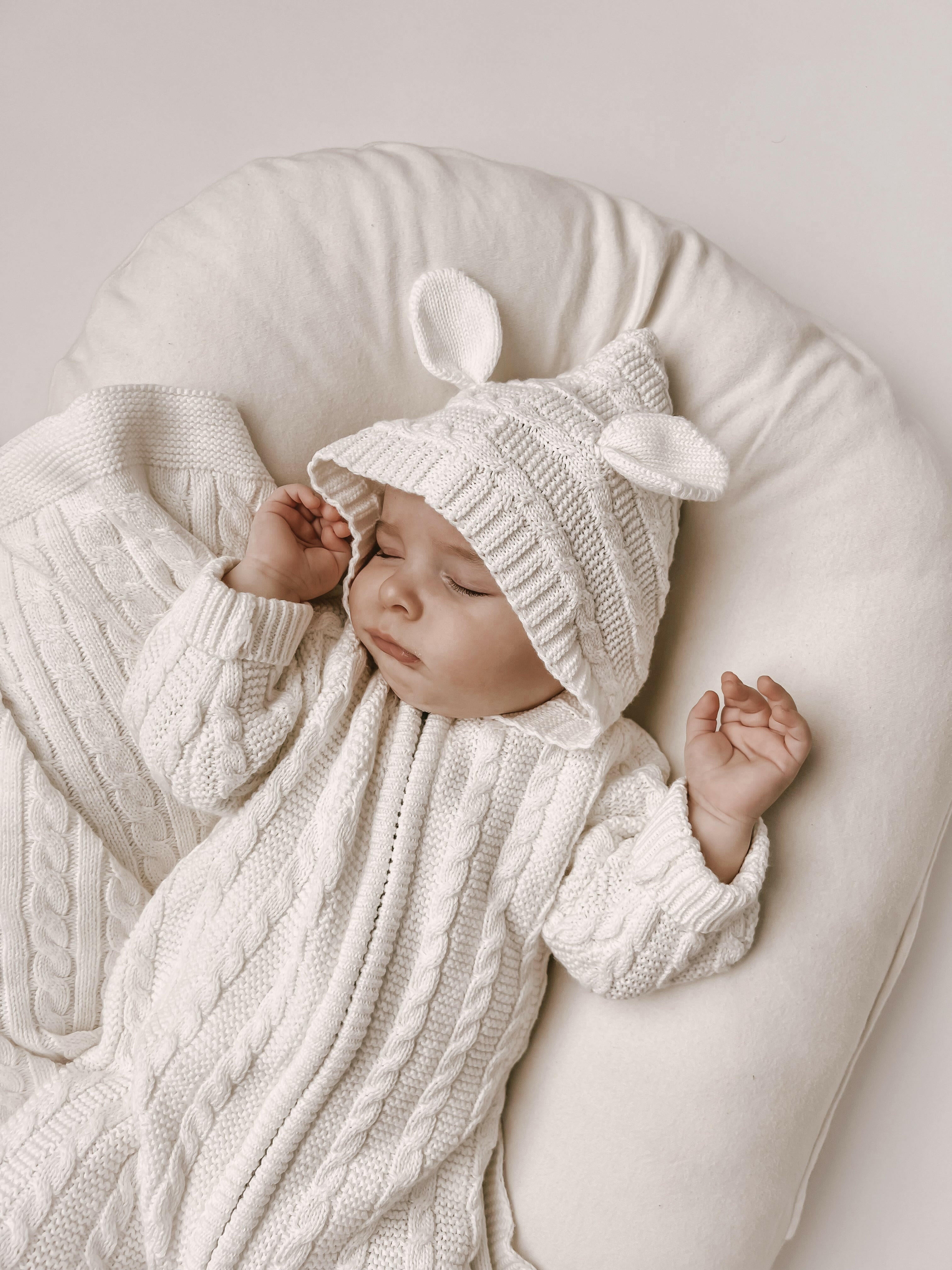 Luna + Luca Baby Bear Jumpsuit - White Luna + Luca