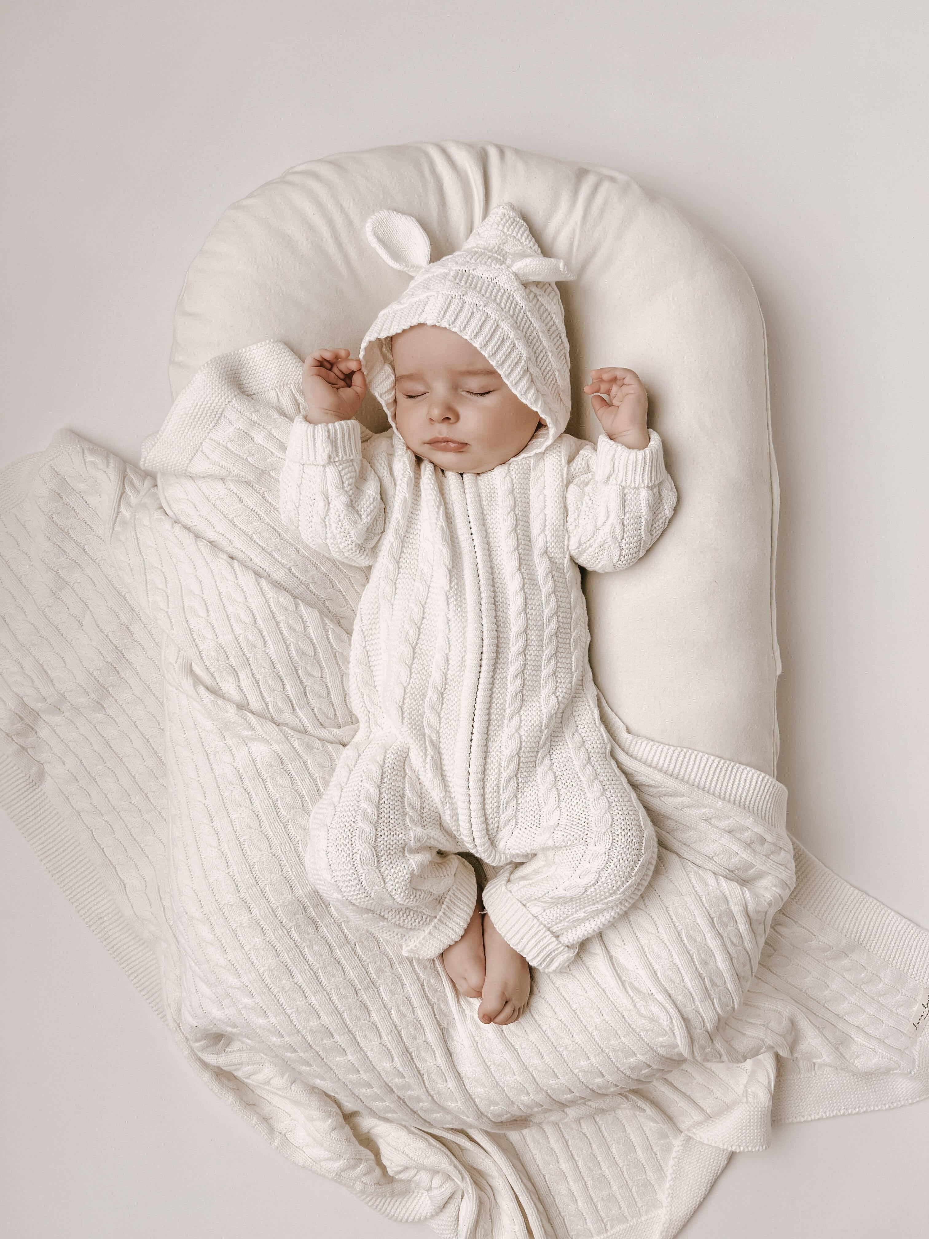 Luna + Luca Baby Bear Jumpsuit - White Luna + Luca