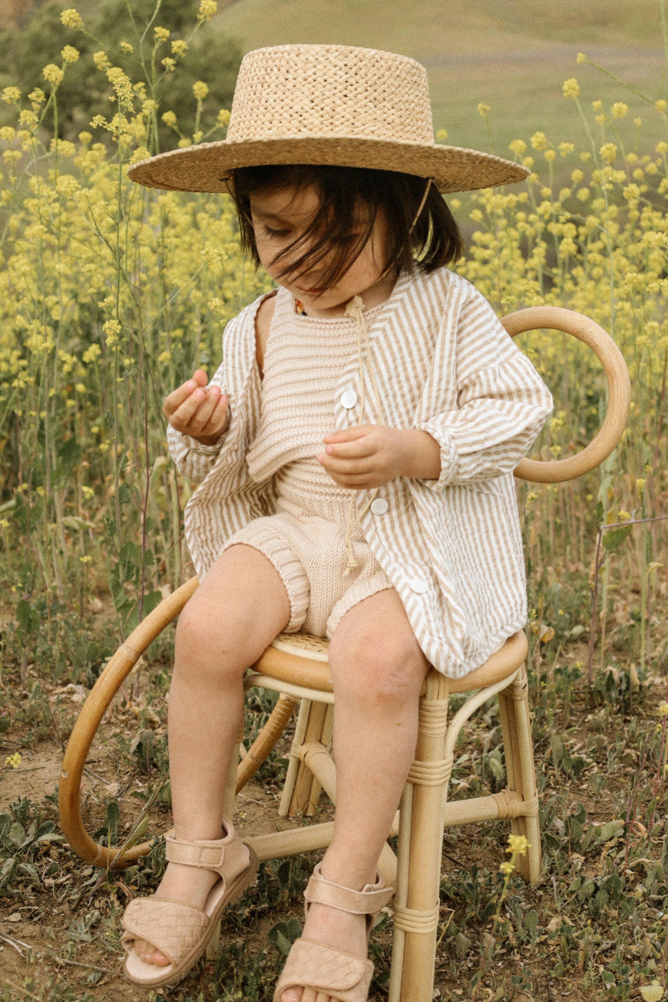 Leather Woven Sandal | Color 'Stone' | Hard Sole Consciously Baby